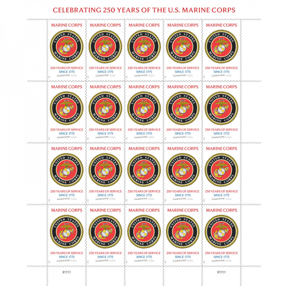 2025 U.S. Marine Corps 250th Stamps,Sheet of 20
